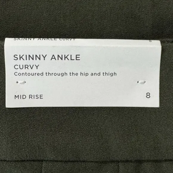 NWT LOFT Curvy Skinny Ankle Trousers Size 8 Forest Green Mid Rise - Picture 13 of 14